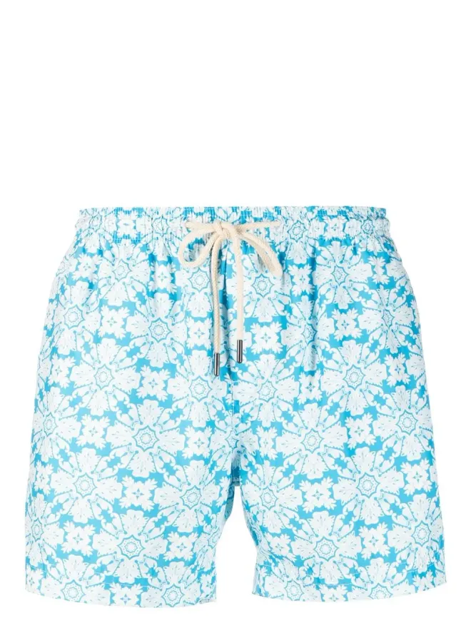 PENINSULA SWIMWEAR PENINSULA SWIMWEAR 幾何学模様のスイムショーツ - ブルーの商品画像