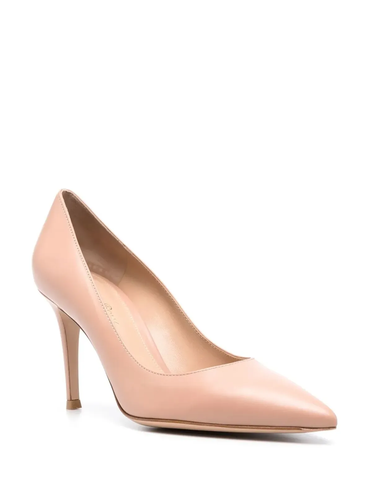 Gianvito Rossi 85mm ポインテッドトゥ レザー パンプス - Neutrals - 画像2
