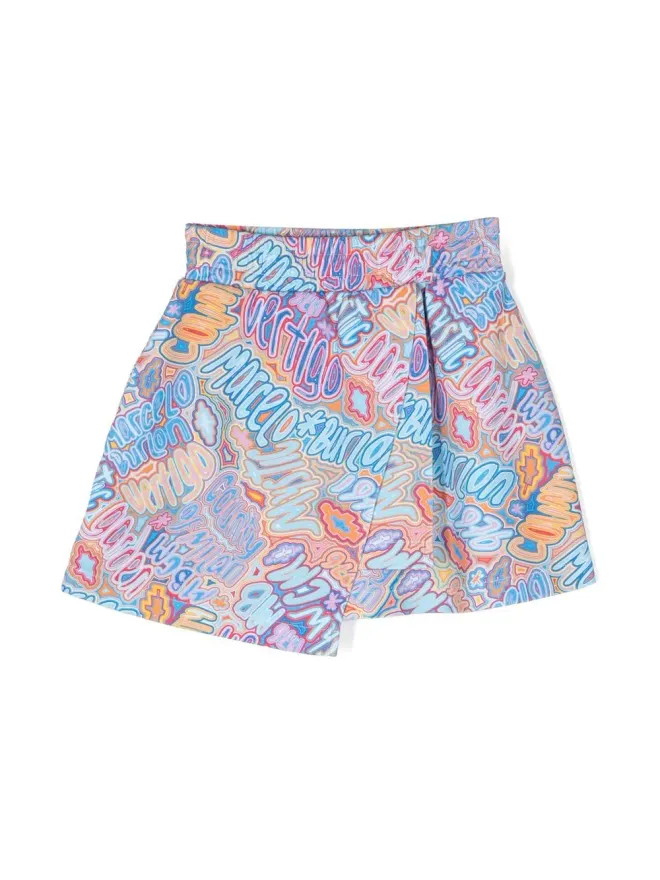 COUNTY OF MILAN KIDS COUNTY OF MILAN KIDS オールオーバーロゴプリントスカートの商品画像