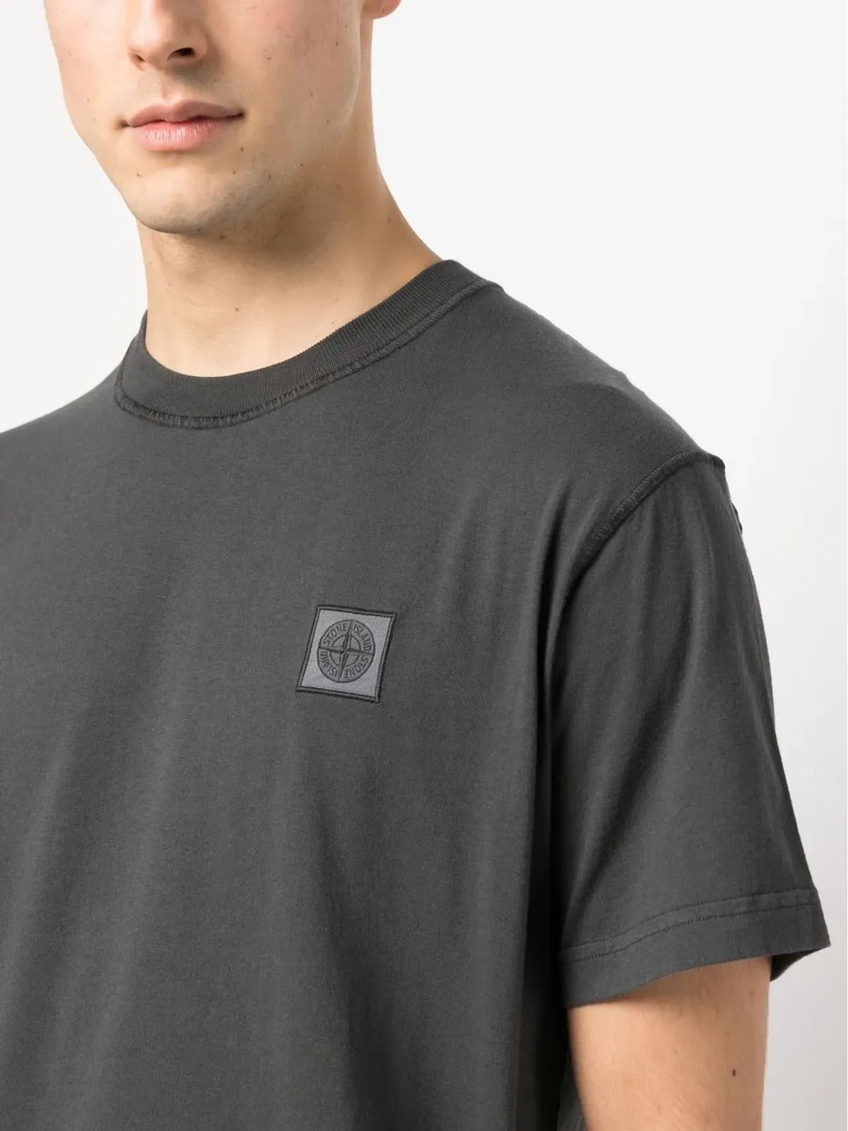 Stone Island コンパスパッチ コットンTシャツ - 画像5