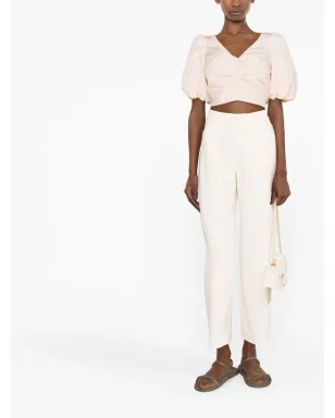 PINKO puff-sleeve cropped blouse - サムネイル2