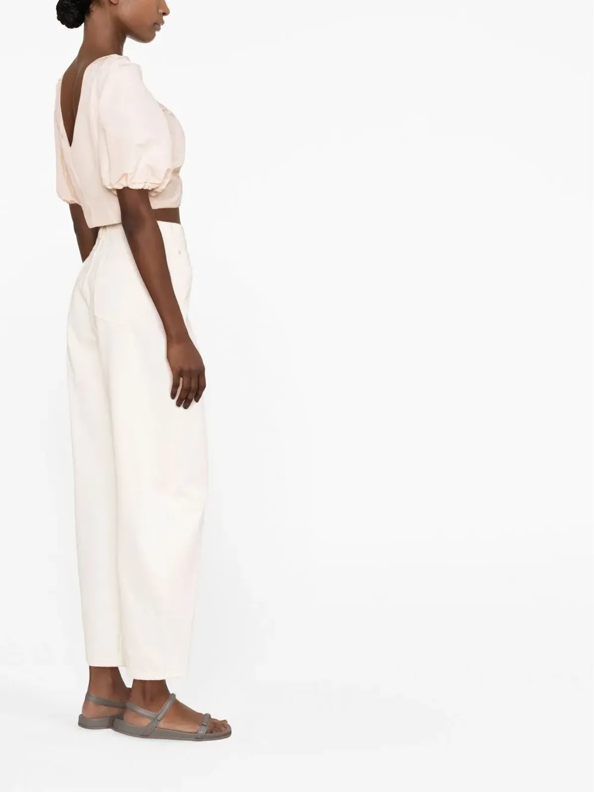 PINKO puff-sleeve cropped blouse - 画像3