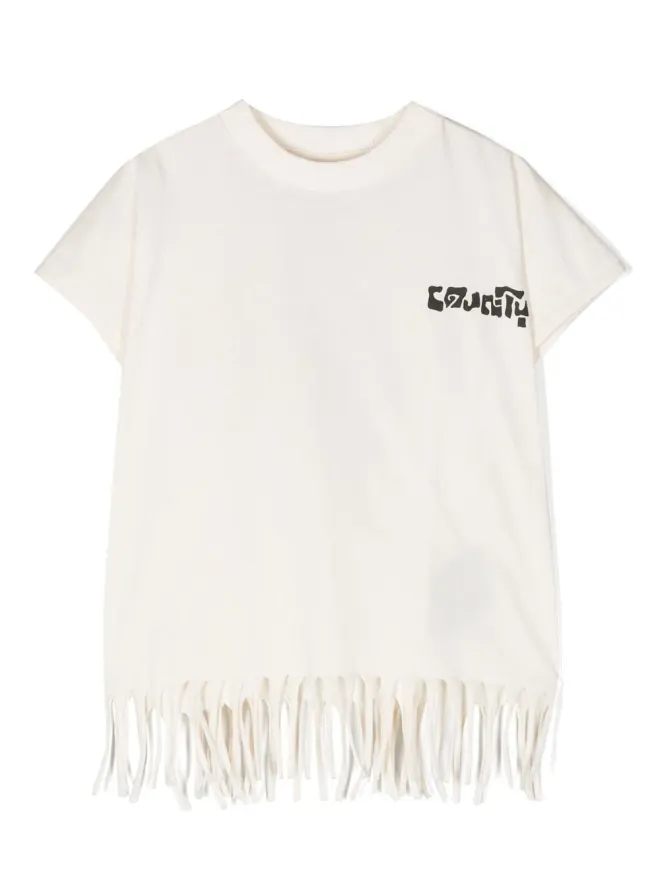 COUNTY OF MILAN KIDS COUNTY OF MILAN KIDS Sunset Cross フリンジ付きTシャツの商品画像