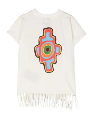 COUNTY OF MILAN KIDS Sunset Cross フリンジ付きTシャツ - サムネイル2