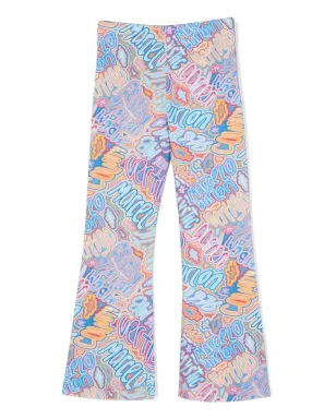 COUNTY OF MILAN KIDS 全体ロゴプリントのフレアパンツ - サムネイル2
