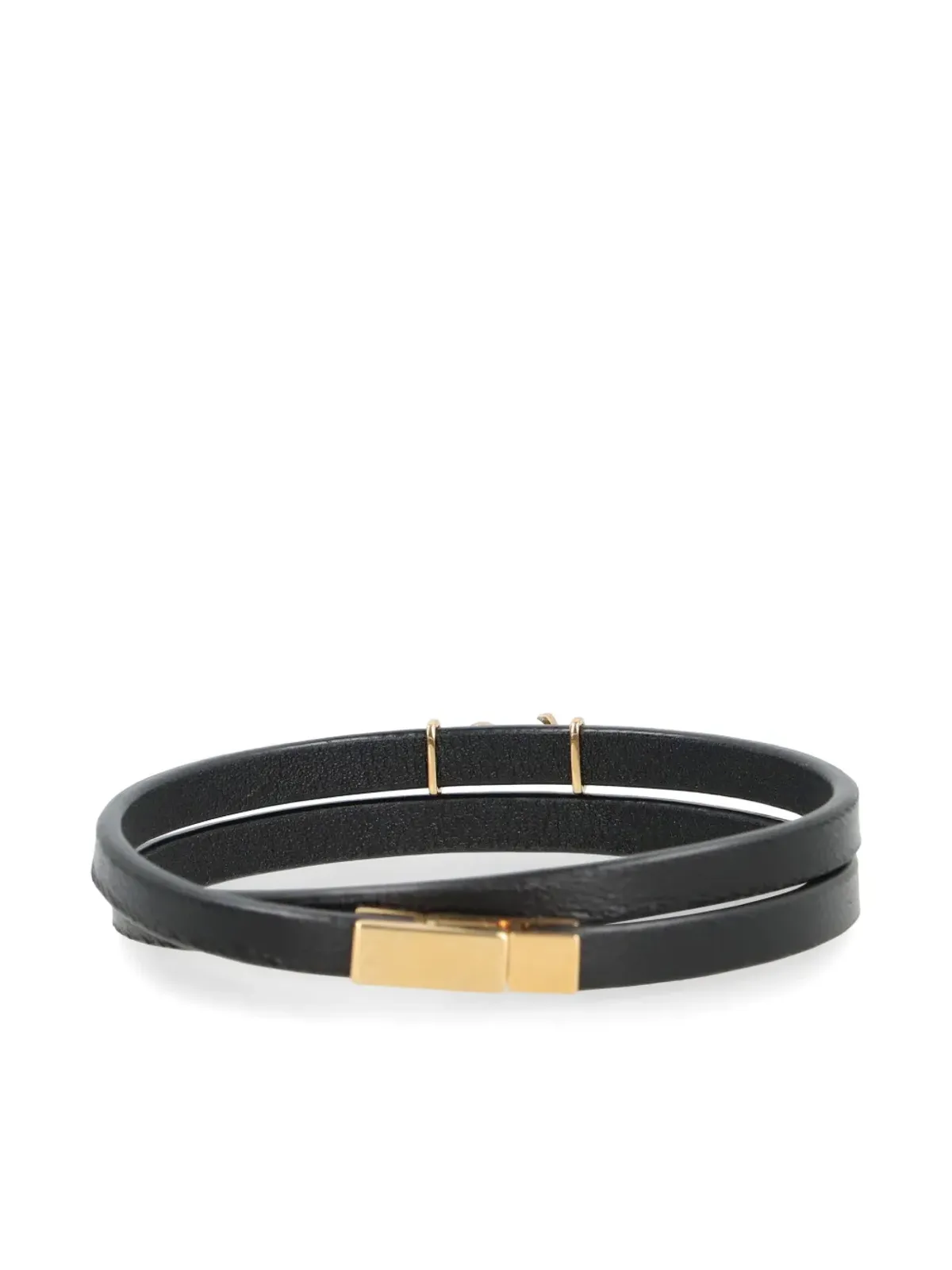 Saint Laurent ダブルラップ レザー ブレスレット - 画像2