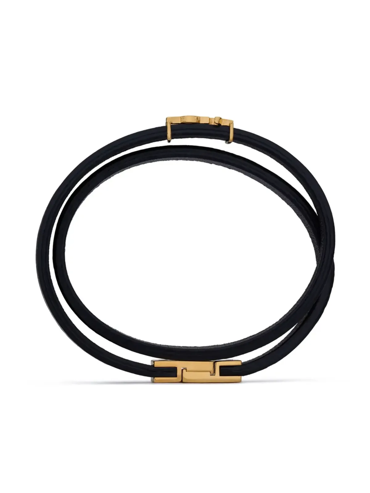 Saint Laurent ダブルラップ レザー ブレスレット - 画像4
