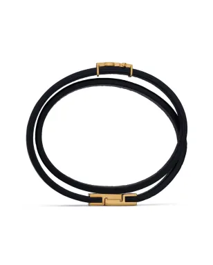 Saint Laurent ダブルラップ レザー ブレスレット - サムネイル4