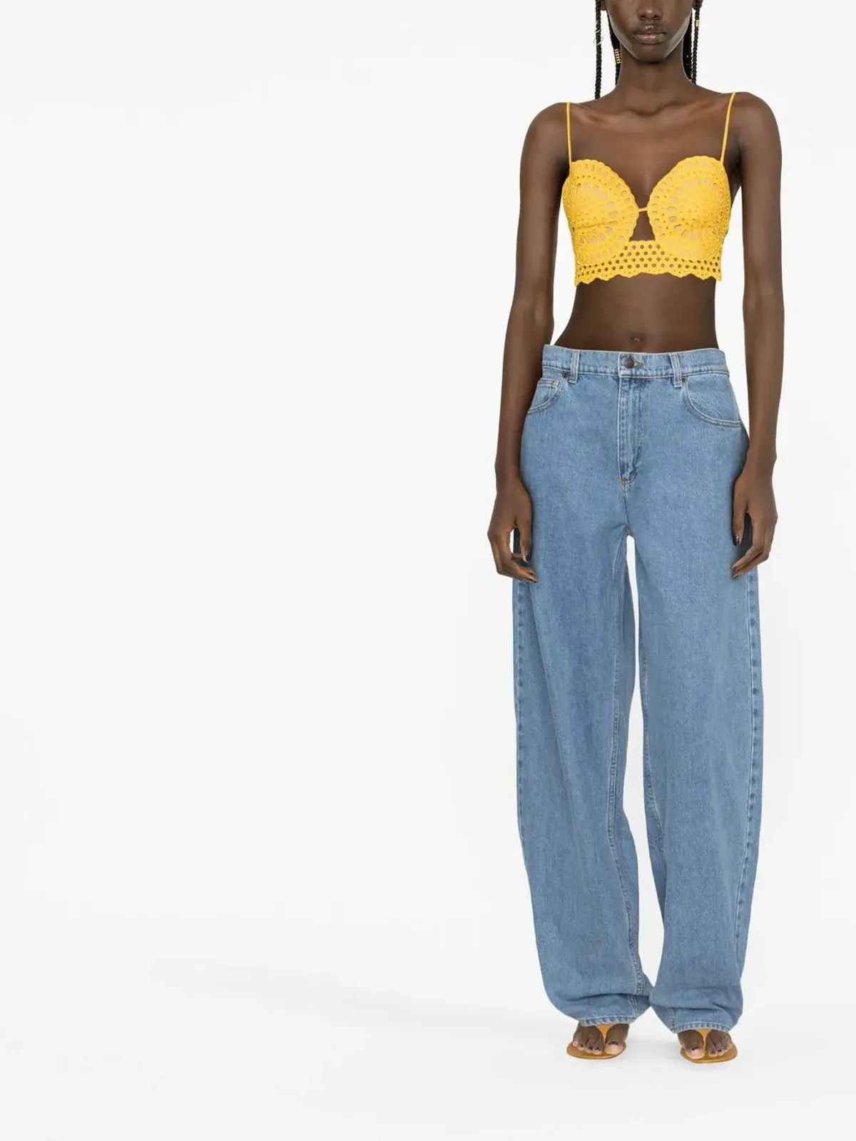 Stella McCartney ブロderie-anglaise クロップドトップ - 画像2