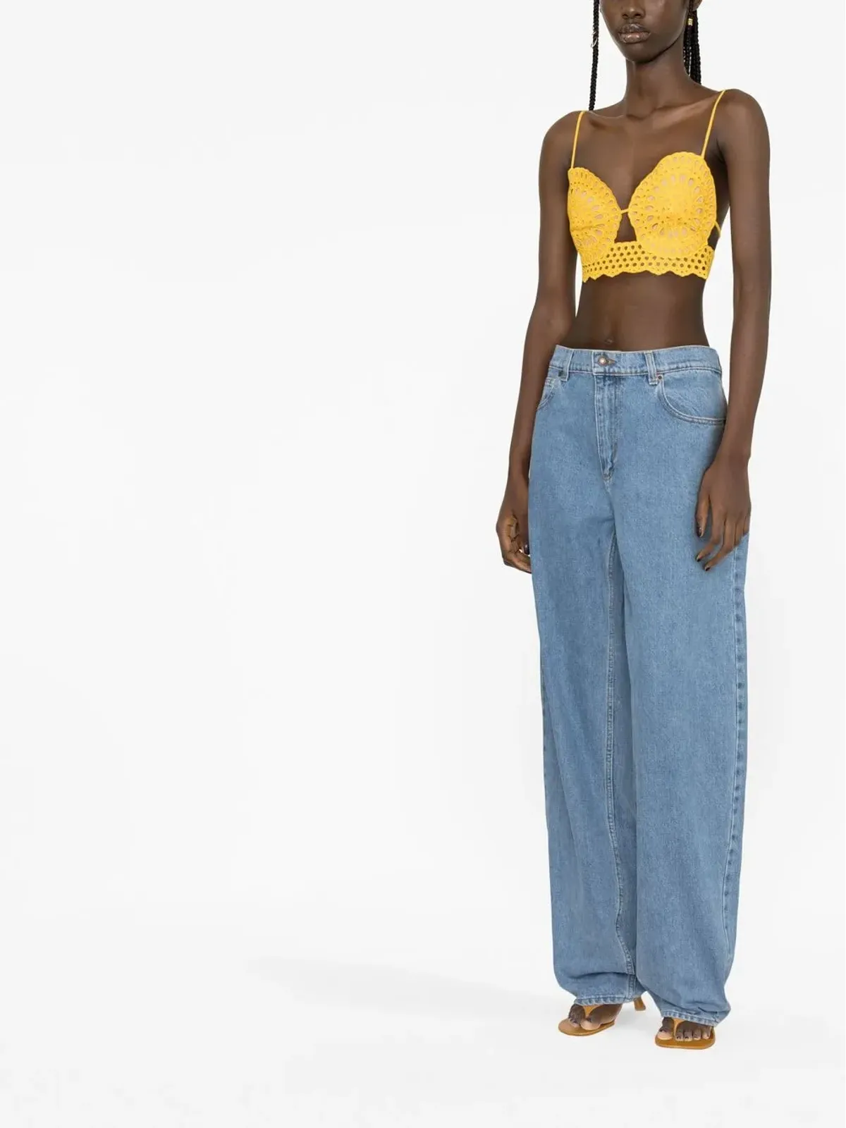Stella McCartney ブロderie-anglaise クロップドトップ - 画像3