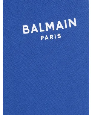Balmain Kids ロゴプリント コットン トラックパンツ（ブルー） - サムネイル3