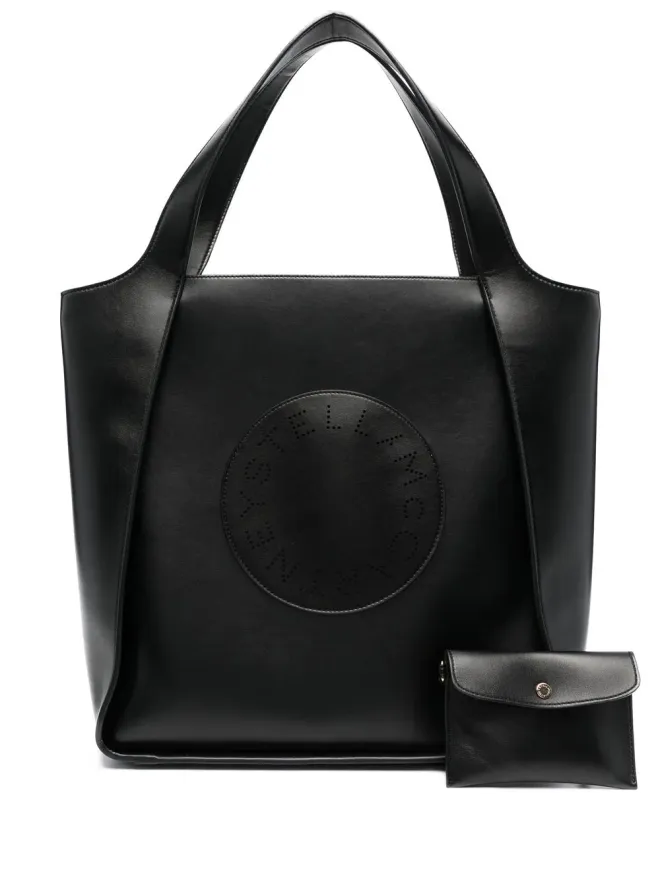 Stella McCartney Stella McCartney パーフォレーテッドロゴ トートバッグ - Blackの商品画像