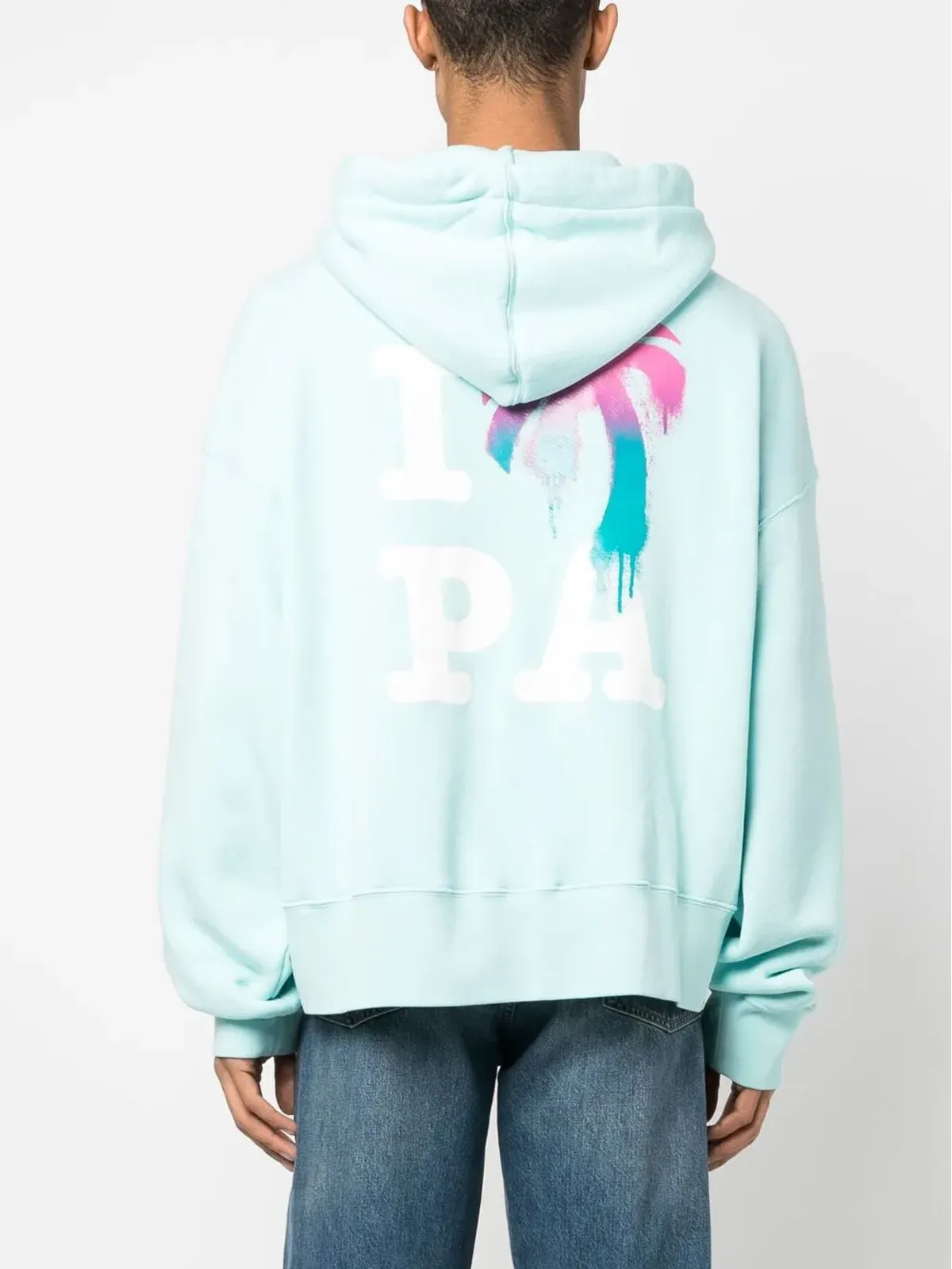 Palm Angels I Love PAプリント フーディー ブルー - 画像4