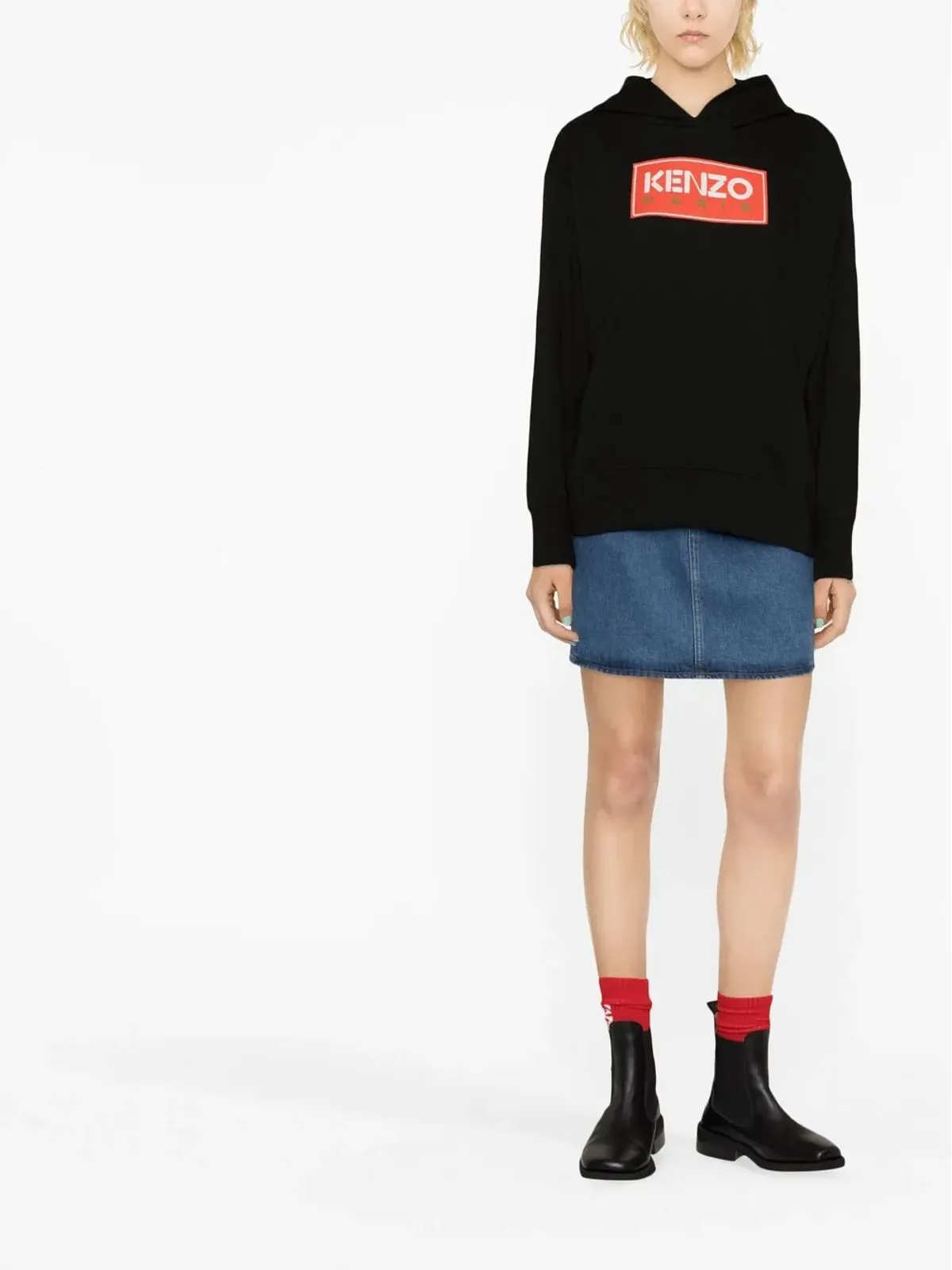 Kenzo ロゴプリント コットン フーディー - 画像2