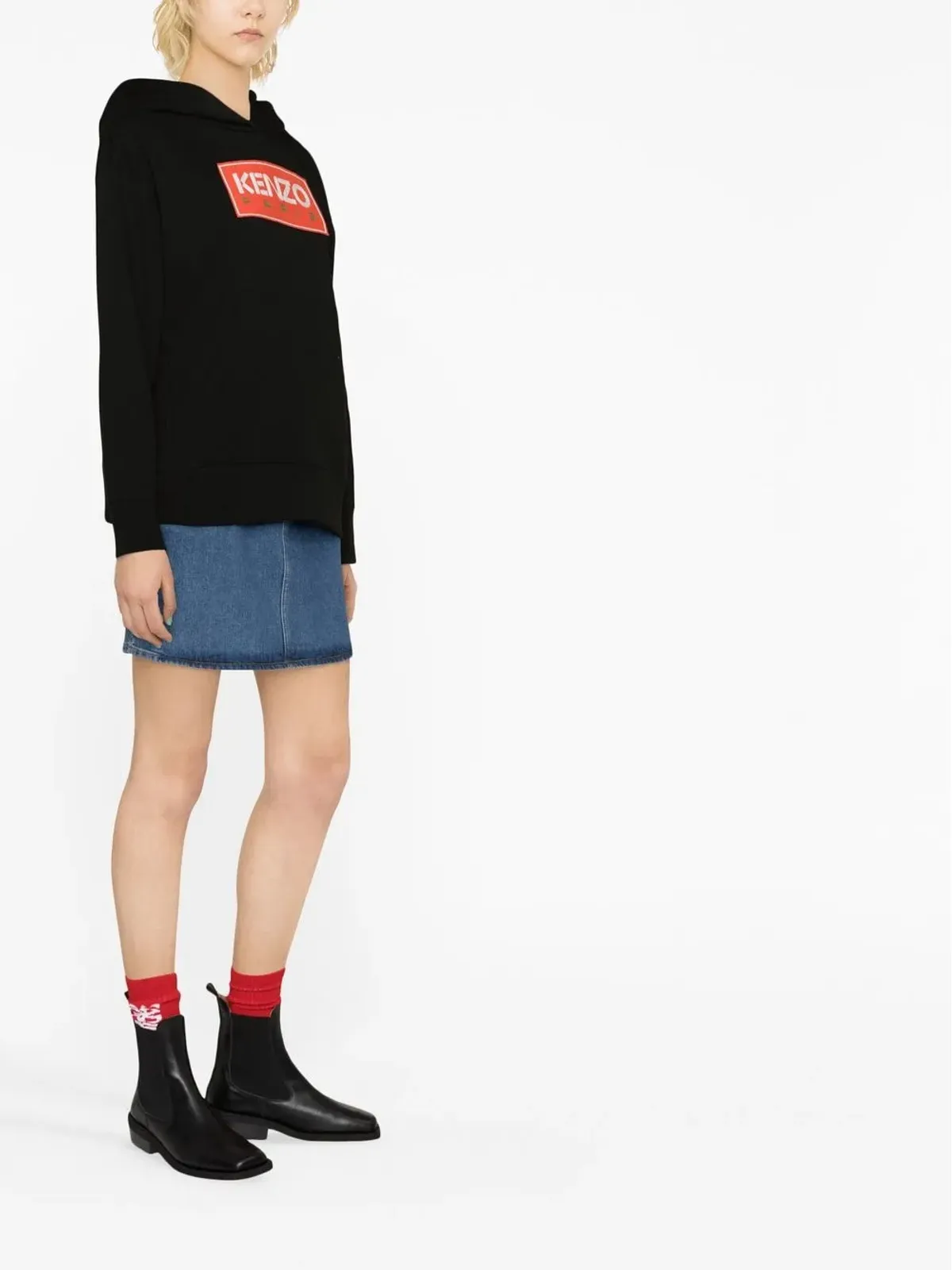 Kenzo ロゴプリント コットン フーディー - 画像4