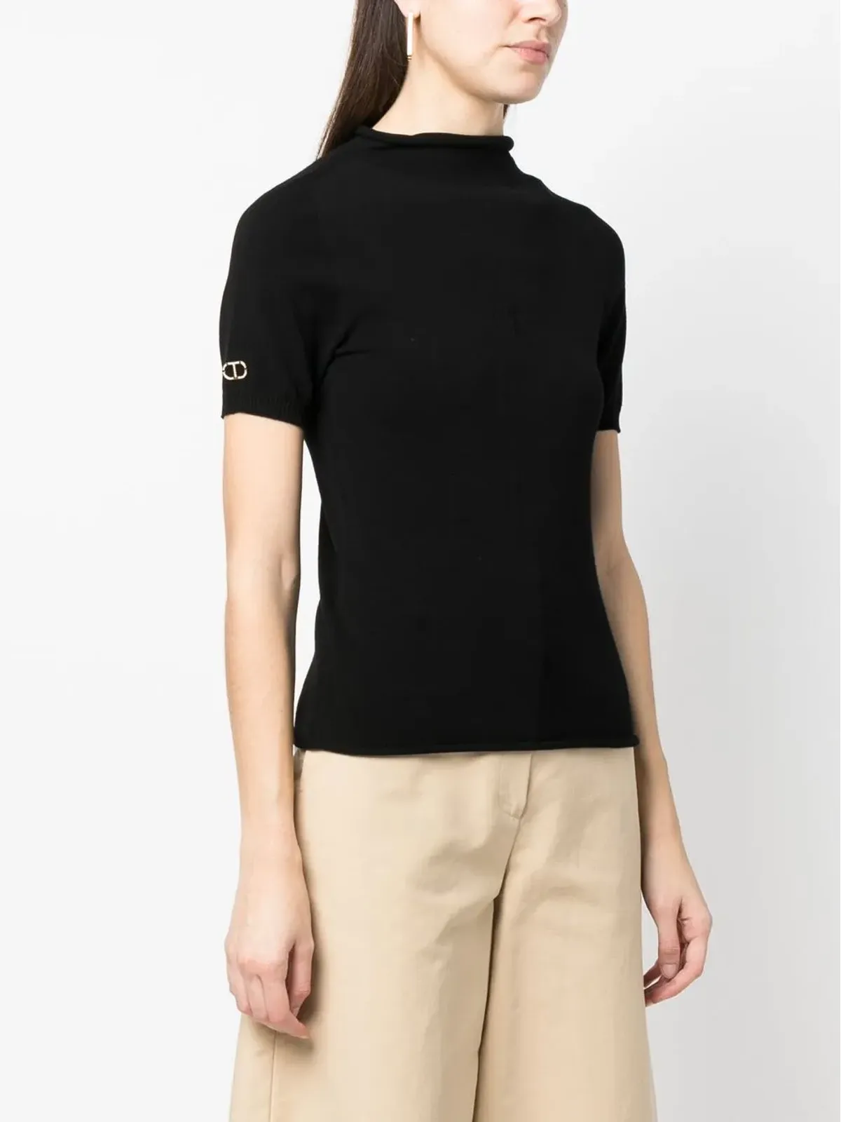 TWINSET ロゴプレート付きハイネックニットセーター - 画像3