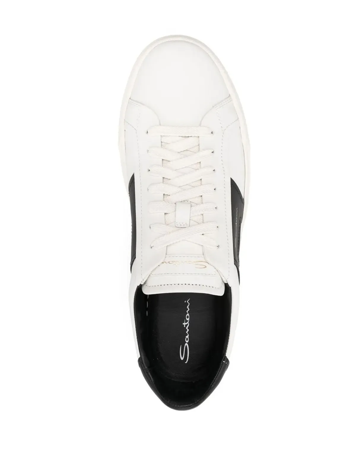 Santoni レザー ローカットスニーカー ホワイト - 画像4