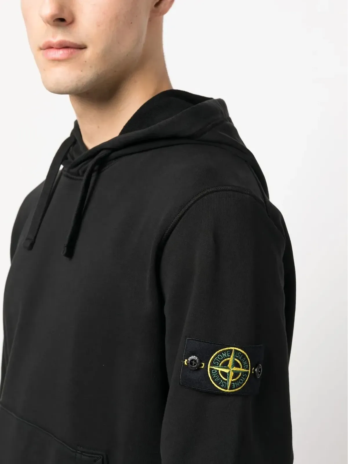 Stone Island Compassパッチ付きドローストリングフーディー - 画像5