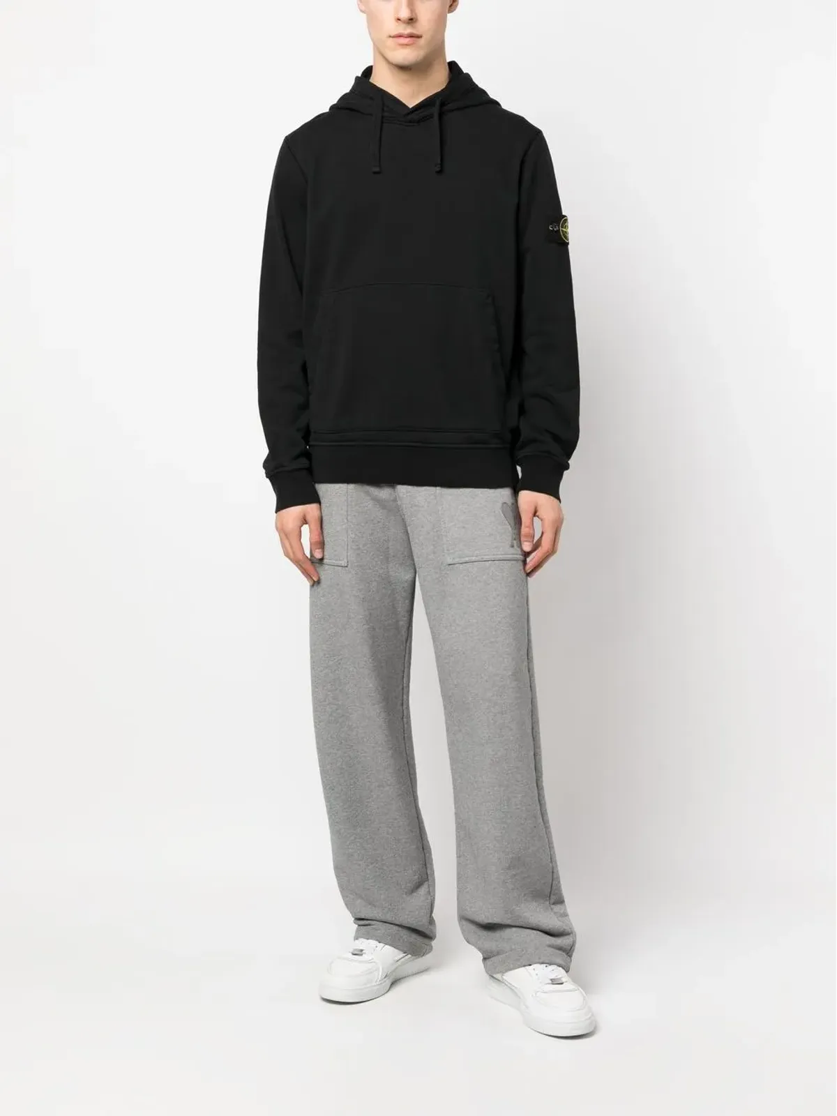 Stone Island Compassパッチ付きドローストリングフーディー - 画像2