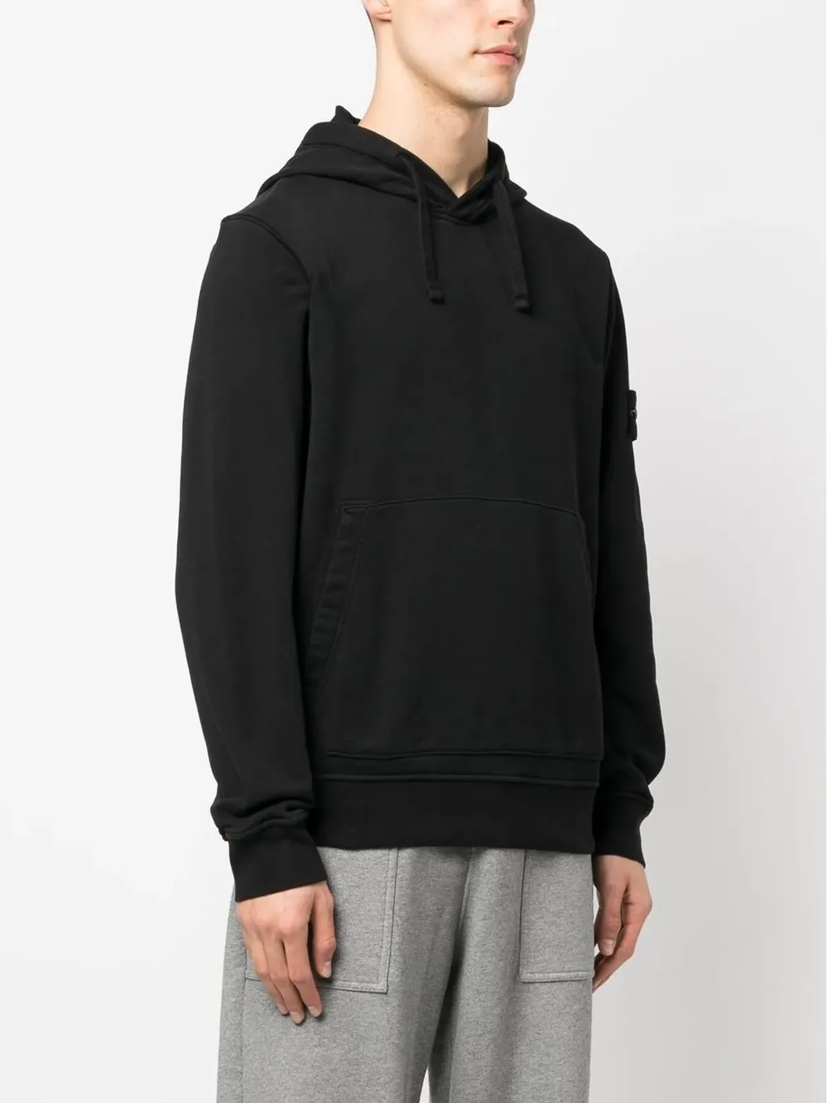Stone Island Compassパッチ付きドローストリングフーディー - 画像3