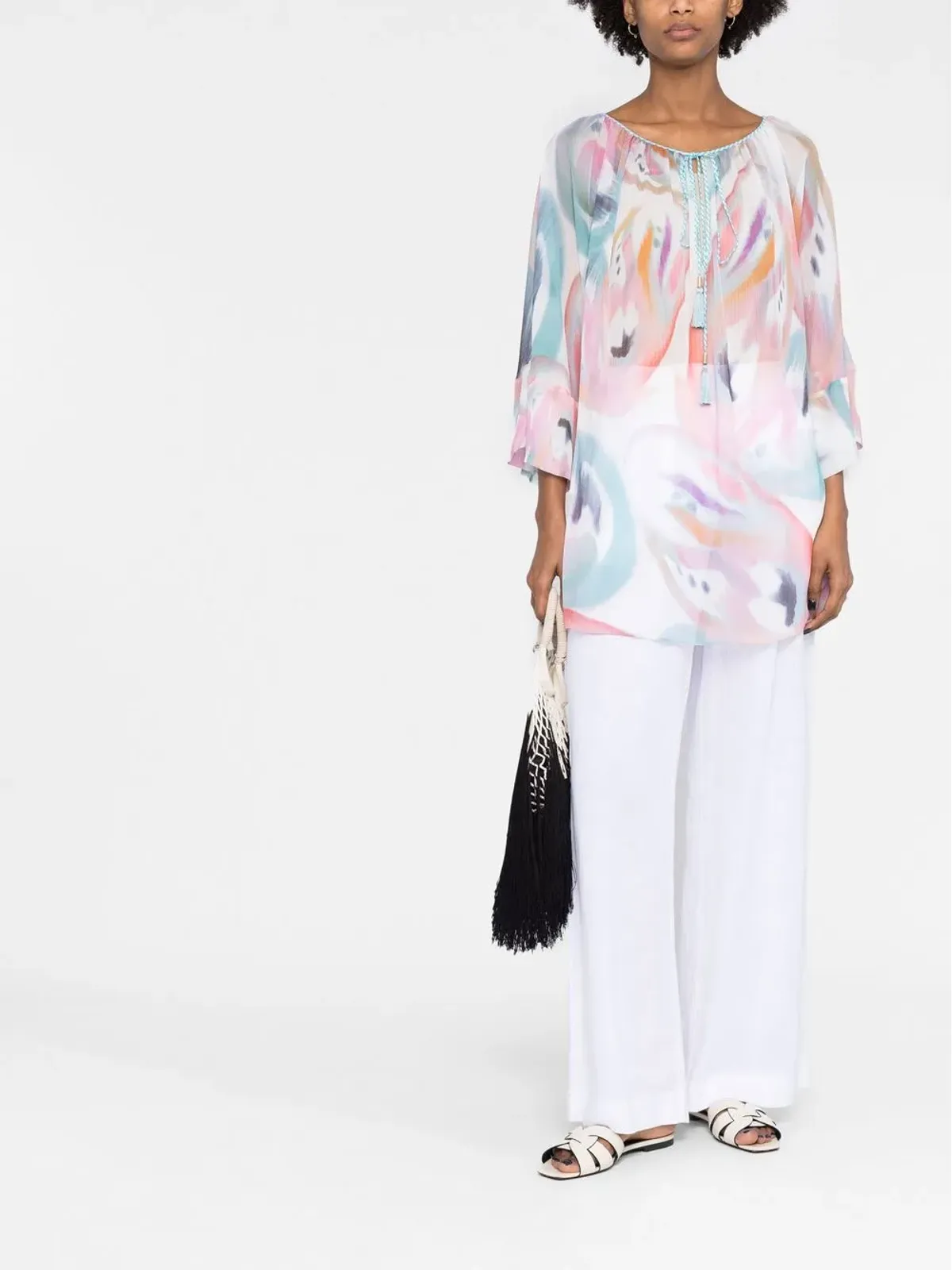 ETRO 抽象プリント ボートネック ブラウス - 画像2