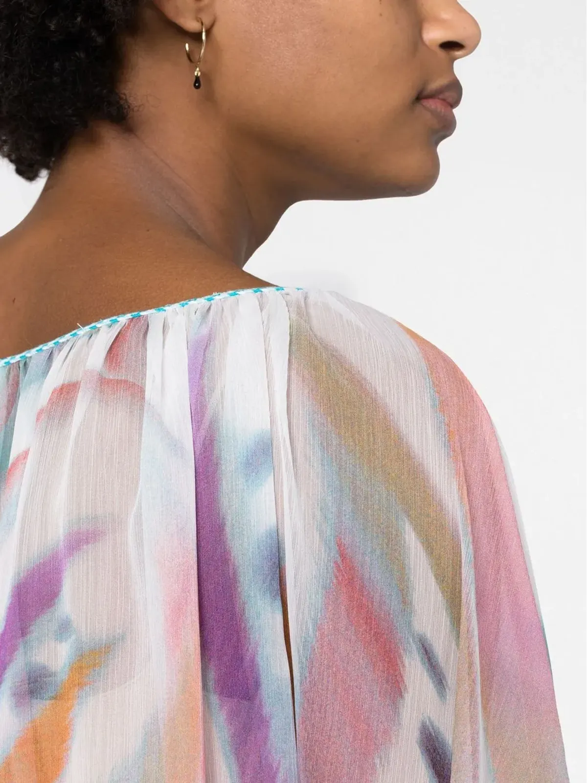 ETRO 抽象プリント ボートネック ブラウス - 画像3