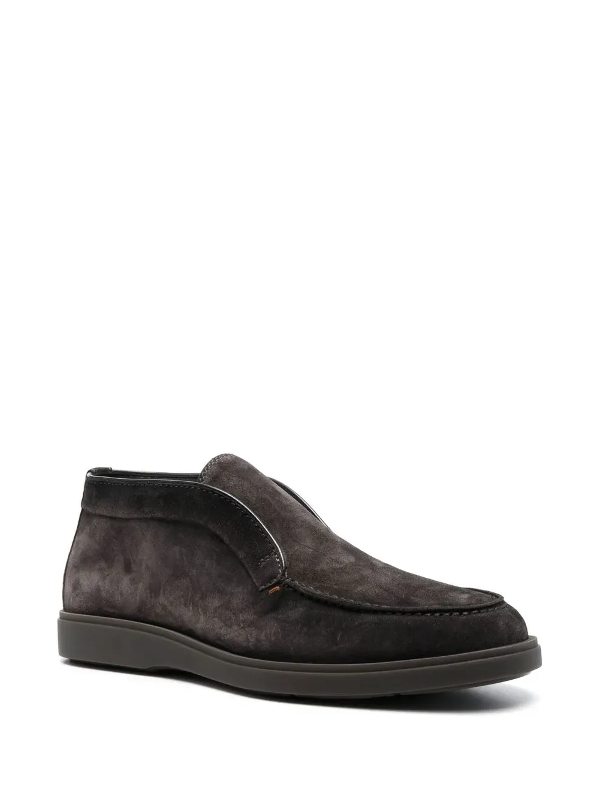 Santoni スリップオン スエード デザートブーツ ブラウン - 画像2