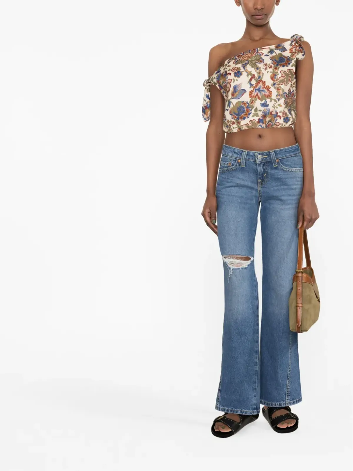 Levi's ディストレストエフェクト ボーイフレンドジーンズ - ブルー - 画像2