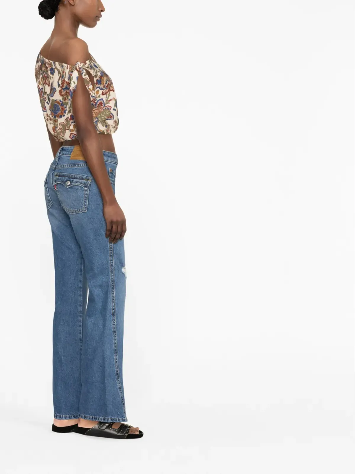 Levi's ディストレストエフェクト ボーイフレンドジーンズ - ブルー - 画像3