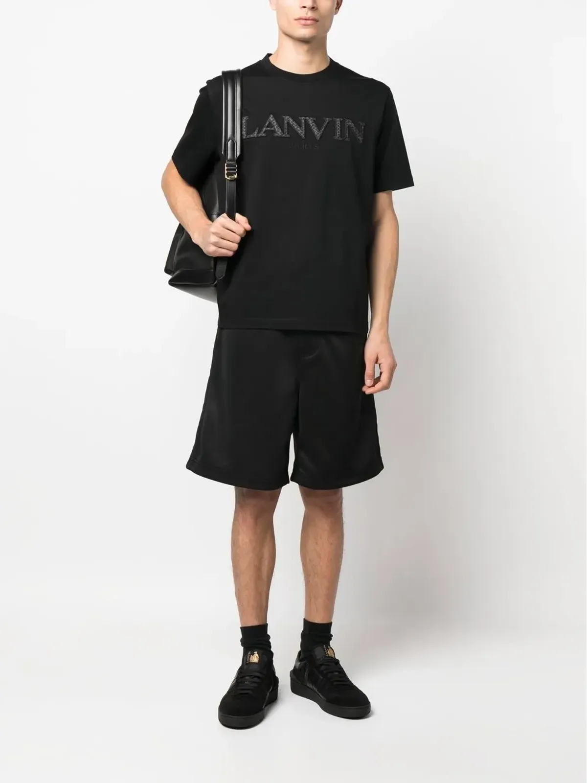 Lanvin ロゴ刺繍 トラックショーツ - ブラック - 画像2