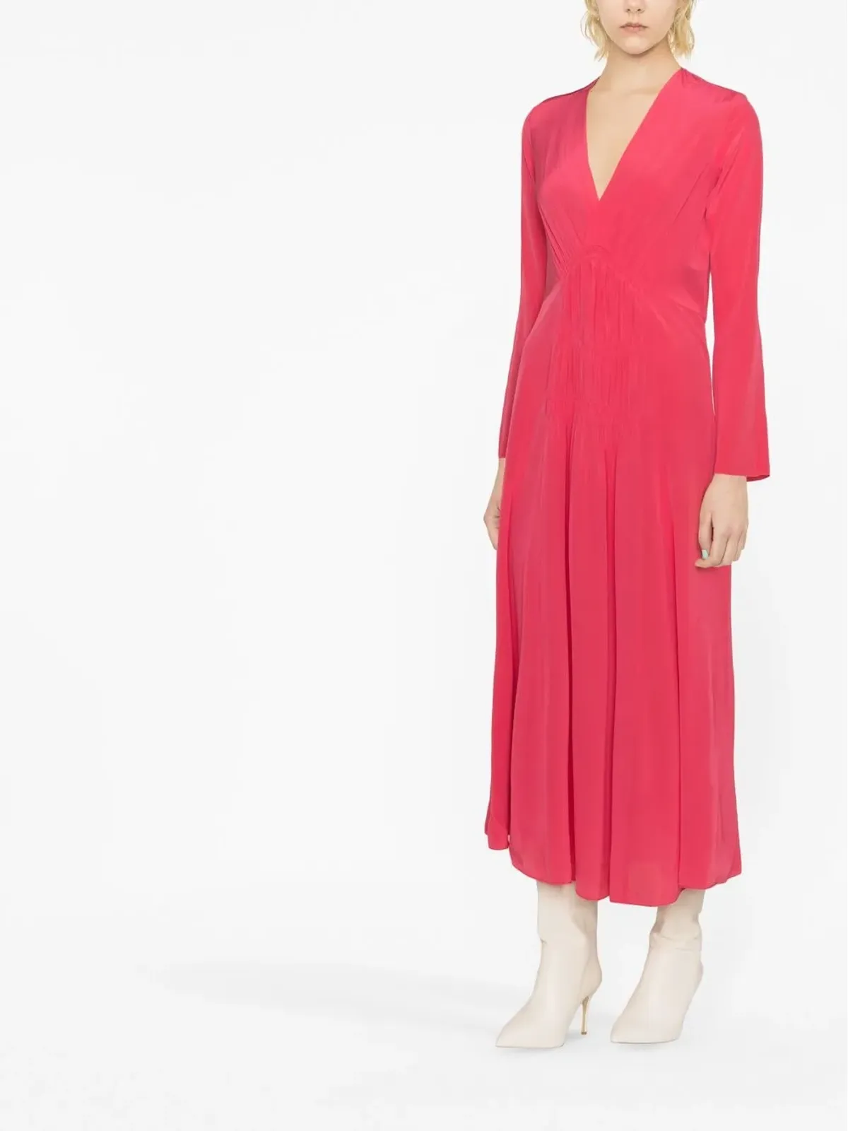 ISABEL MARANT Nemalia ルシュド ミディドレス ピンク - 画像3