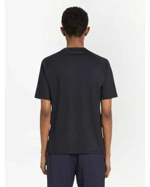 Zegna ハイパフォーマンス ウール Tシャツ - ブルー - サムネイル3