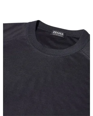 Zegna ハイパフォーマンス ウール Tシャツ - ブルー - サムネイル4
