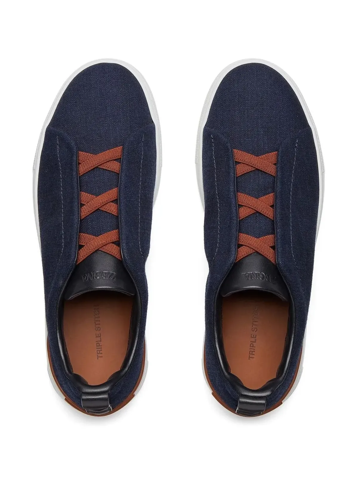 Zegna トリプルステッチ デニムスニーカー - 画像4