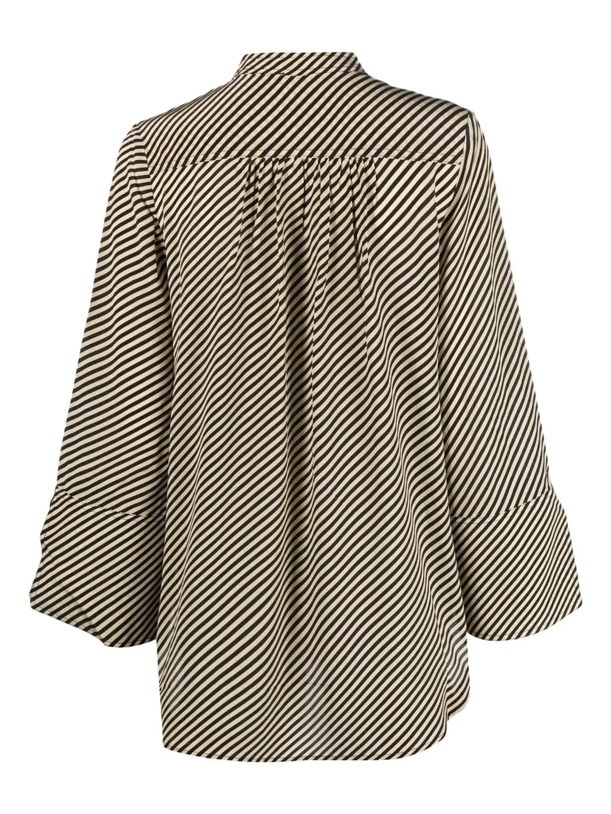 By Malene Birger シルク斜めストライプ ブラウス - 画像2