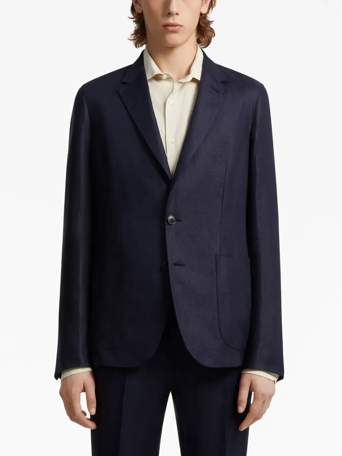 Zegna リネン100% シングルブレストジャケット - 画像3