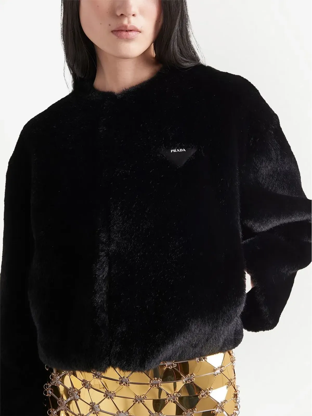 Prada アスペン・トライアングルロゴ ジャケット ブラック - 画像4