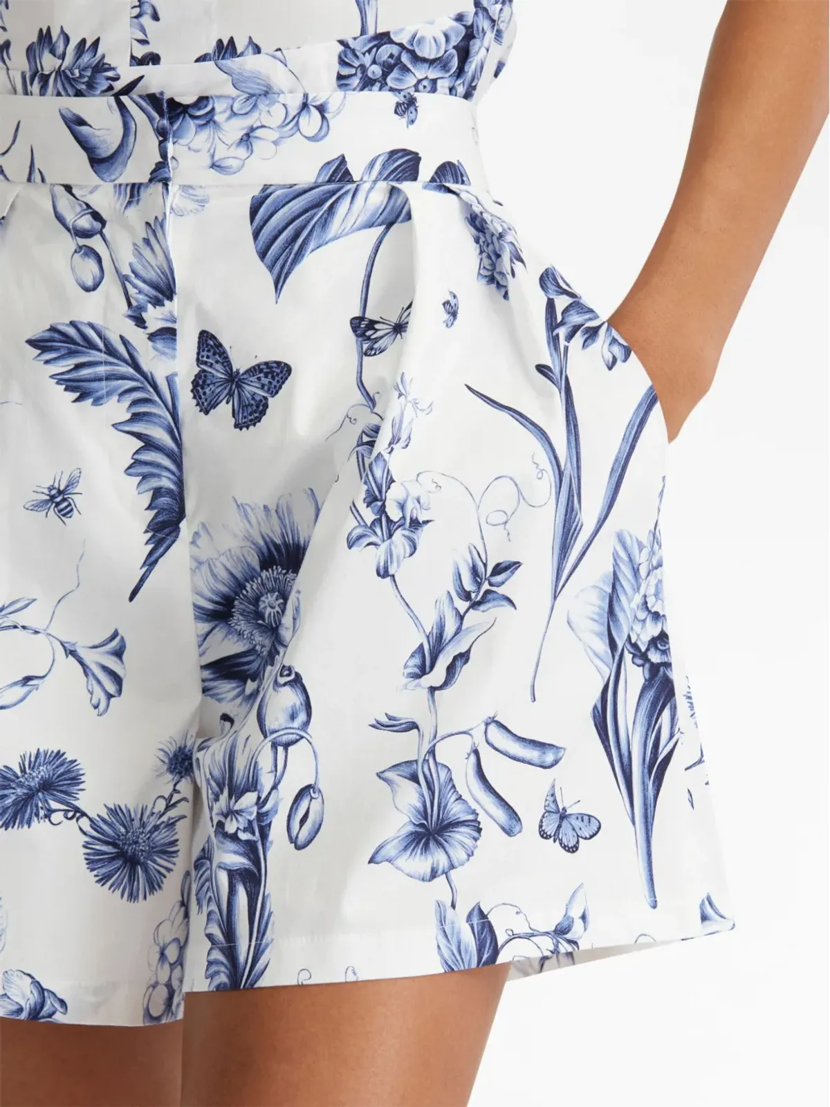 Oscar de la Renta 花柄プリント ハイウエストショーツ - 画像5