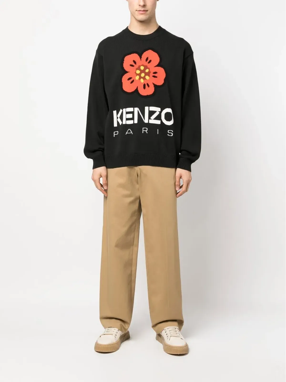 Kenzo ボケ フラワー インターシャニット ジャンパー - 画像2