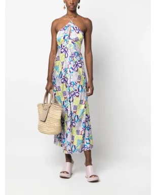 Forte Forte geometric-pattern midi dress - Purple - サムネイル2