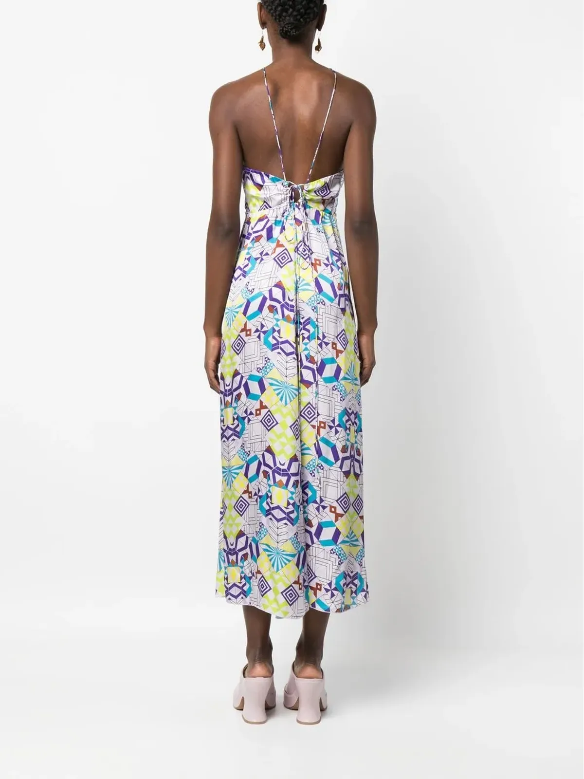 Forte Forte geometric-pattern midi dress - Purple - 画像4