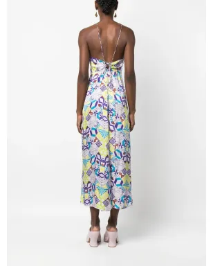 Forte Forte geometric-pattern midi dress - Purple - サムネイル4