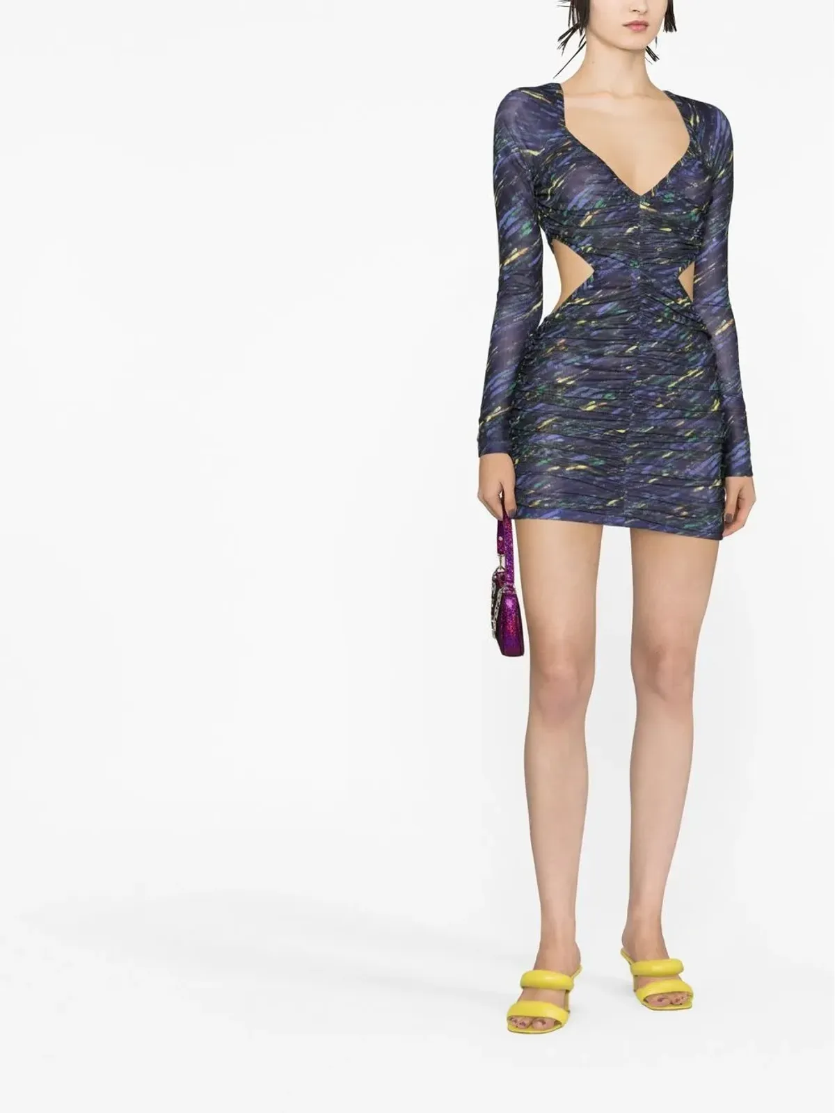 ROTATE BIRGER CHRISTENSEN ギャザー入りカットアウトミニドレス - 画像2