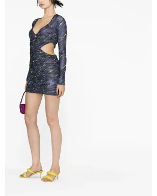 ROTATE BIRGER CHRISTENSEN ギャザー入りカットアウトミニドレス - サムネイル3