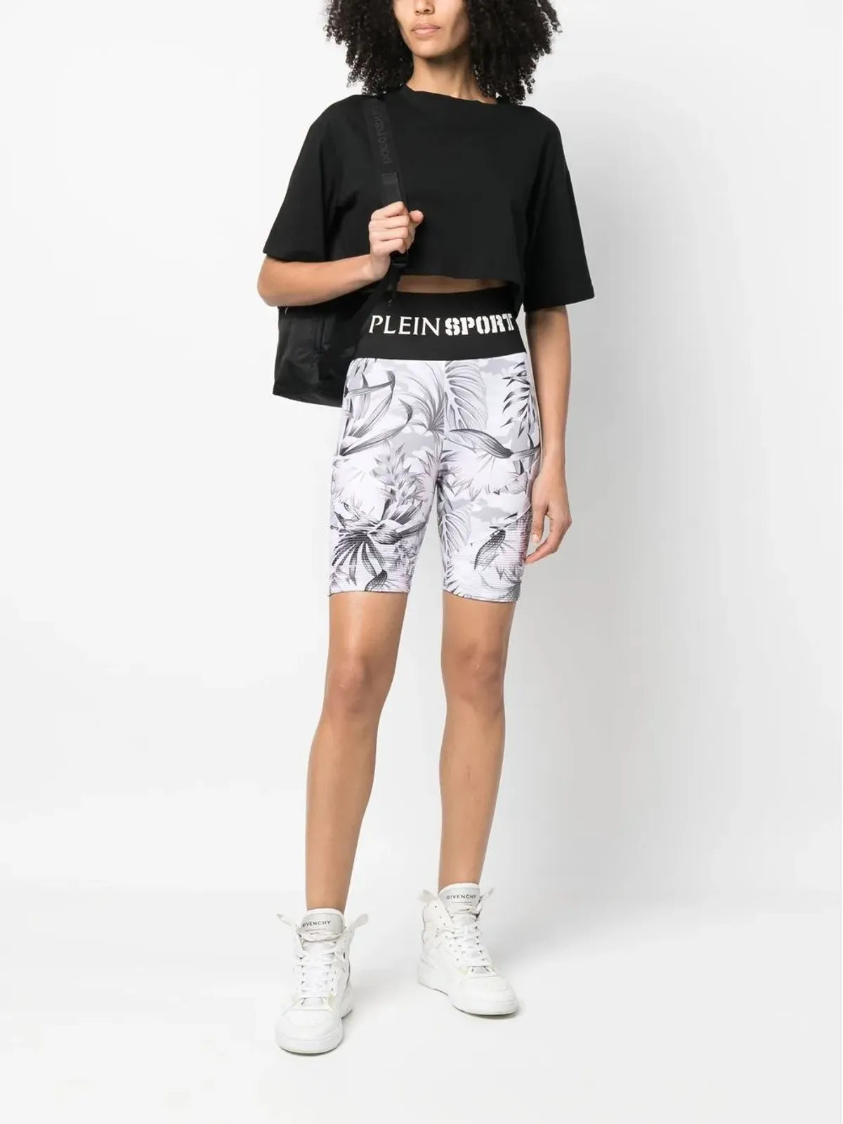 Plein Sport ロゴ入りウエストバンド フローラルプリントショーツ - White - 画像2