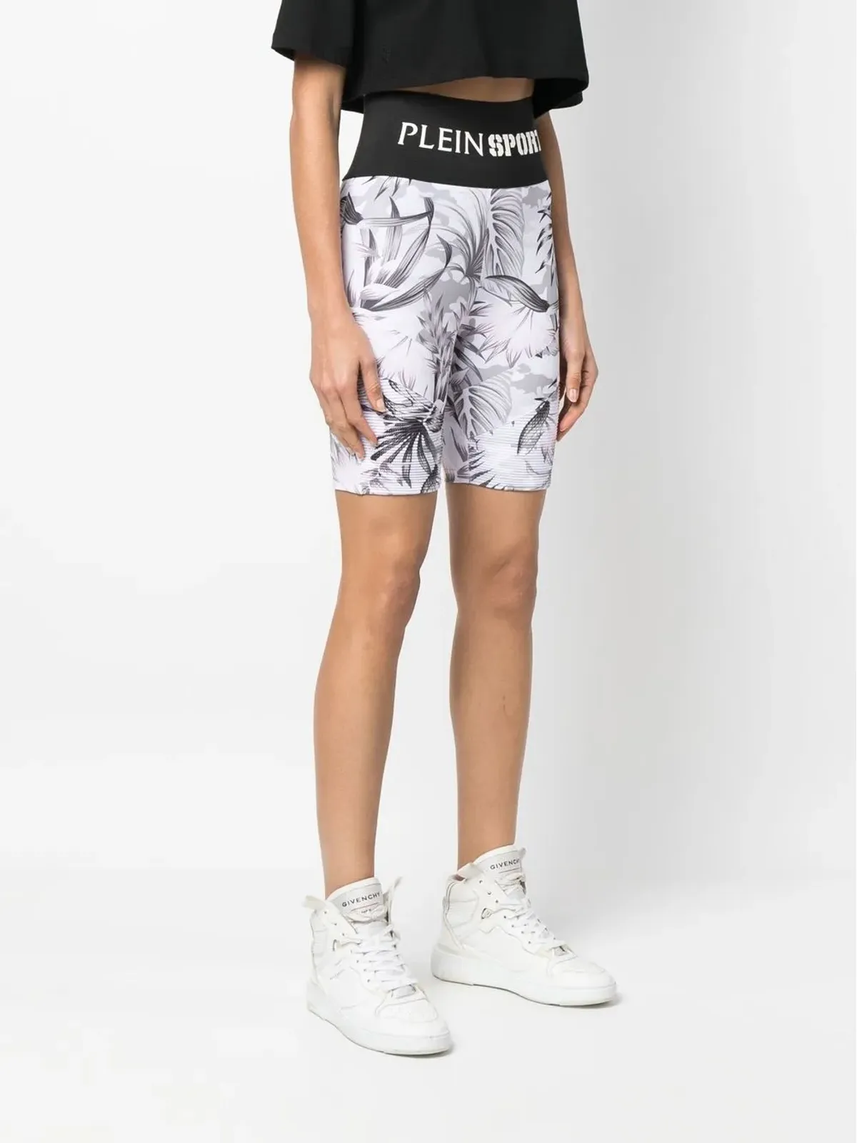 Plein Sport ロゴ入りウエストバンド フローラルプリントショーツ - White - 画像3