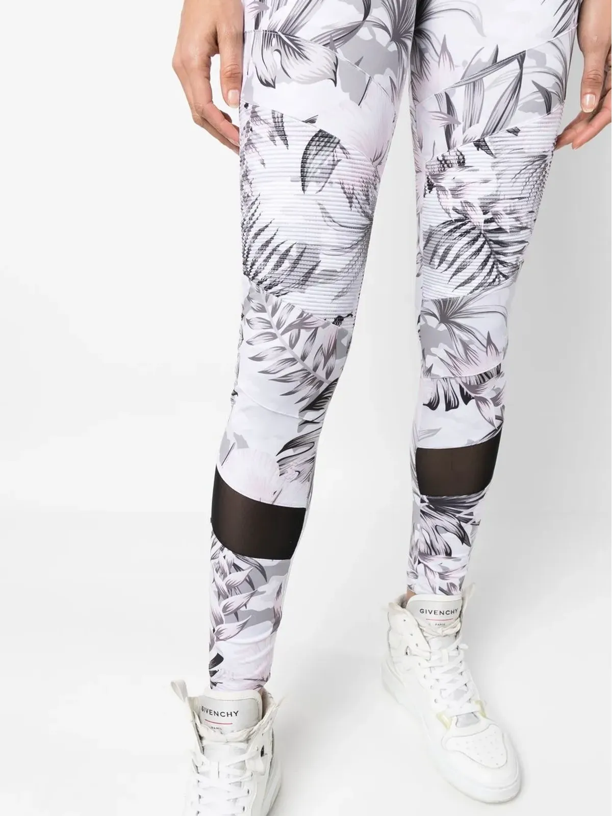 Plein Sport ロゴ入りウエストバンド 花柄レギンス - ホワイト - 画像5