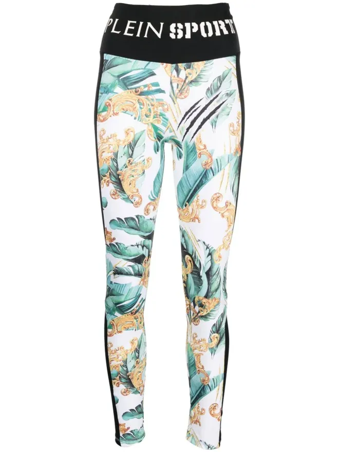 Plein Sport Plein Sport ロゴウエストバンド グラフィックプリント レギンスの商品画像