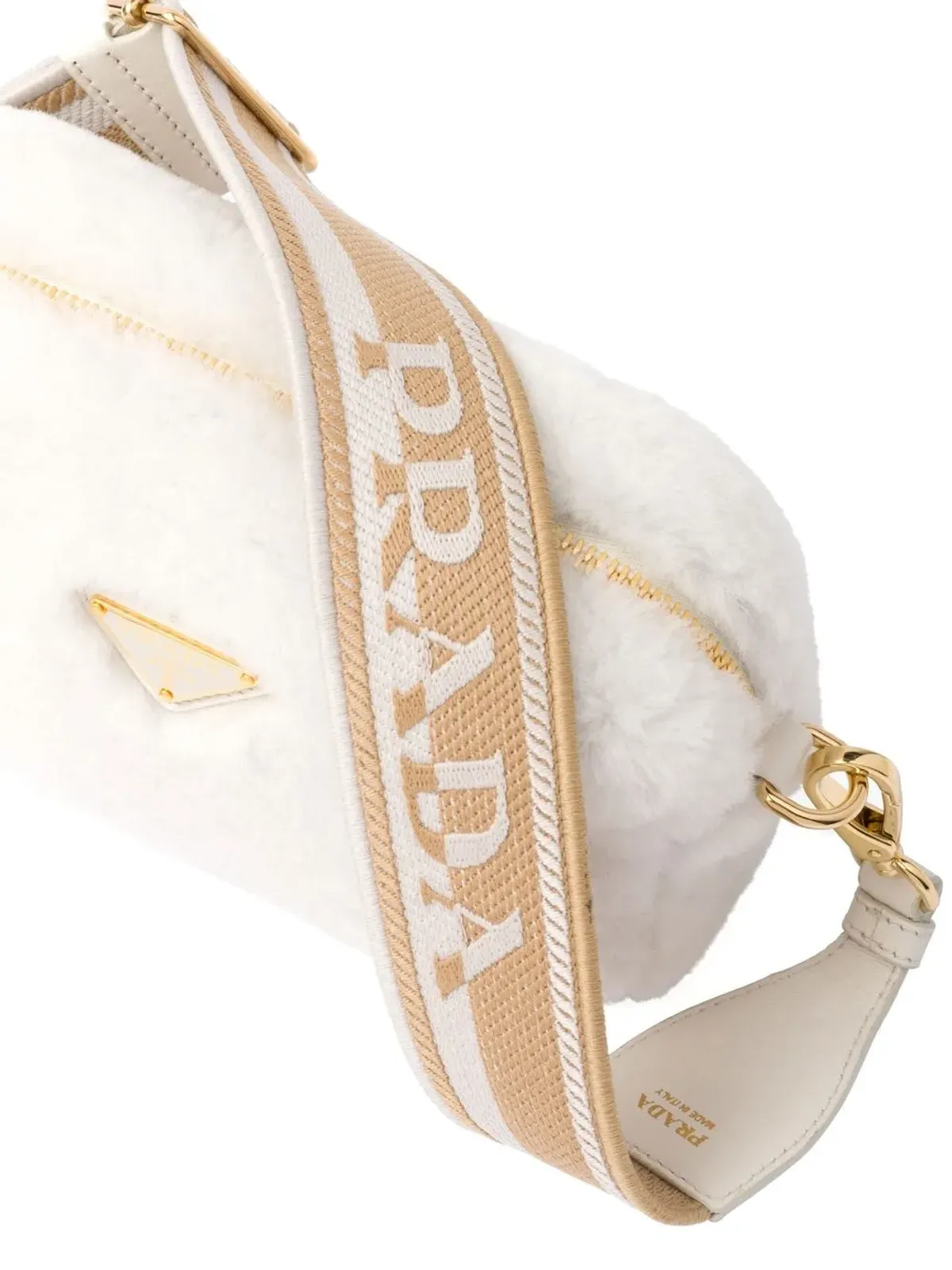 Prada トライアングルプレート付きシアーリングショルダーバッグ - 画像4