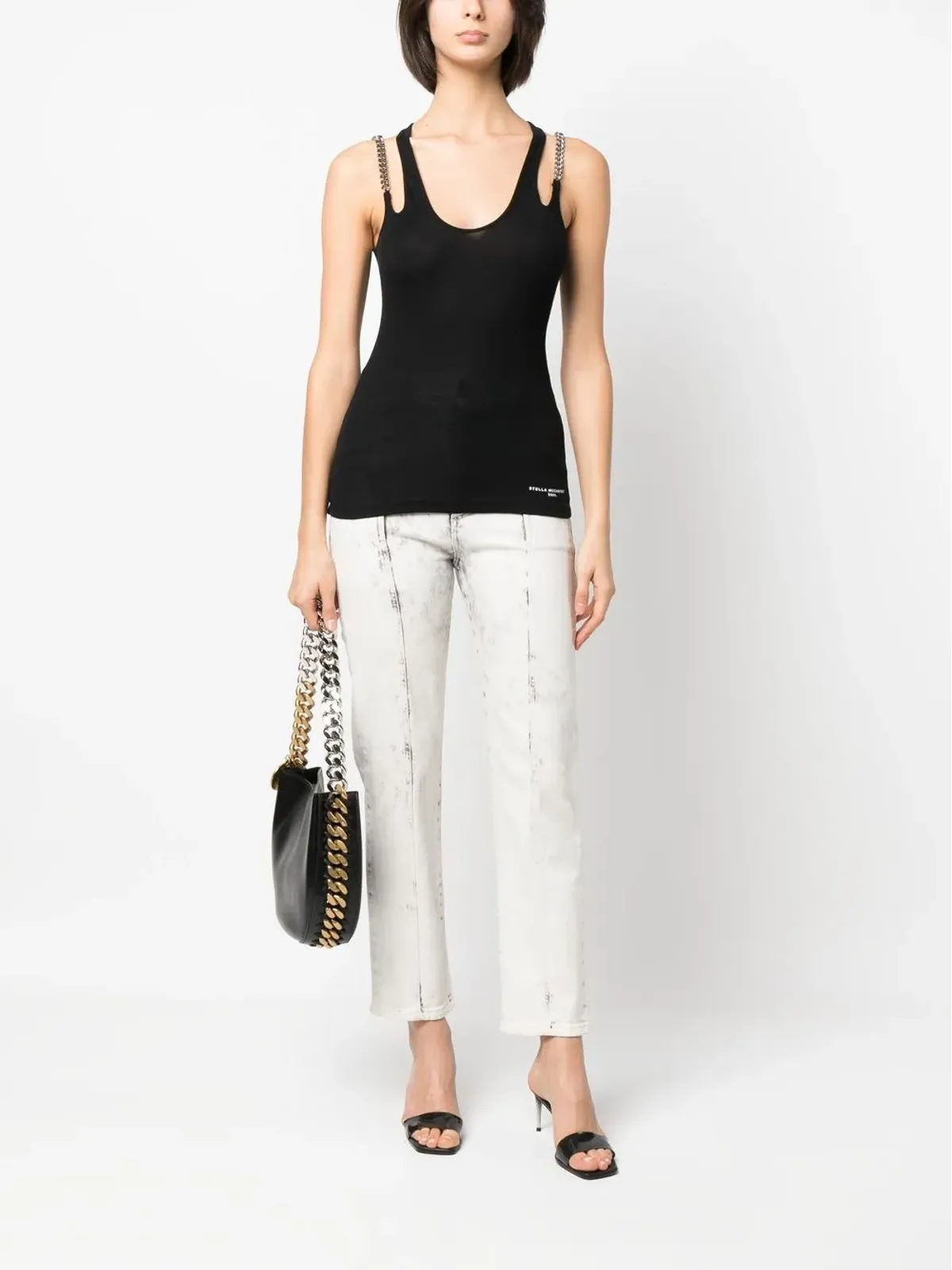 Stella McCartney ファラベラチェーン レーサーバック ベストトップ - 画像2